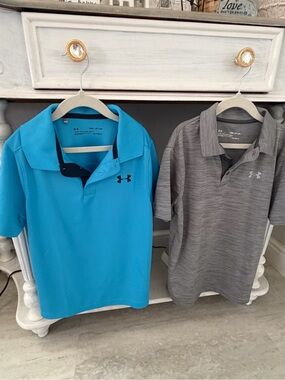 Under Armour Kids Polo Shirt - Teal & Heather Gray Set of 2